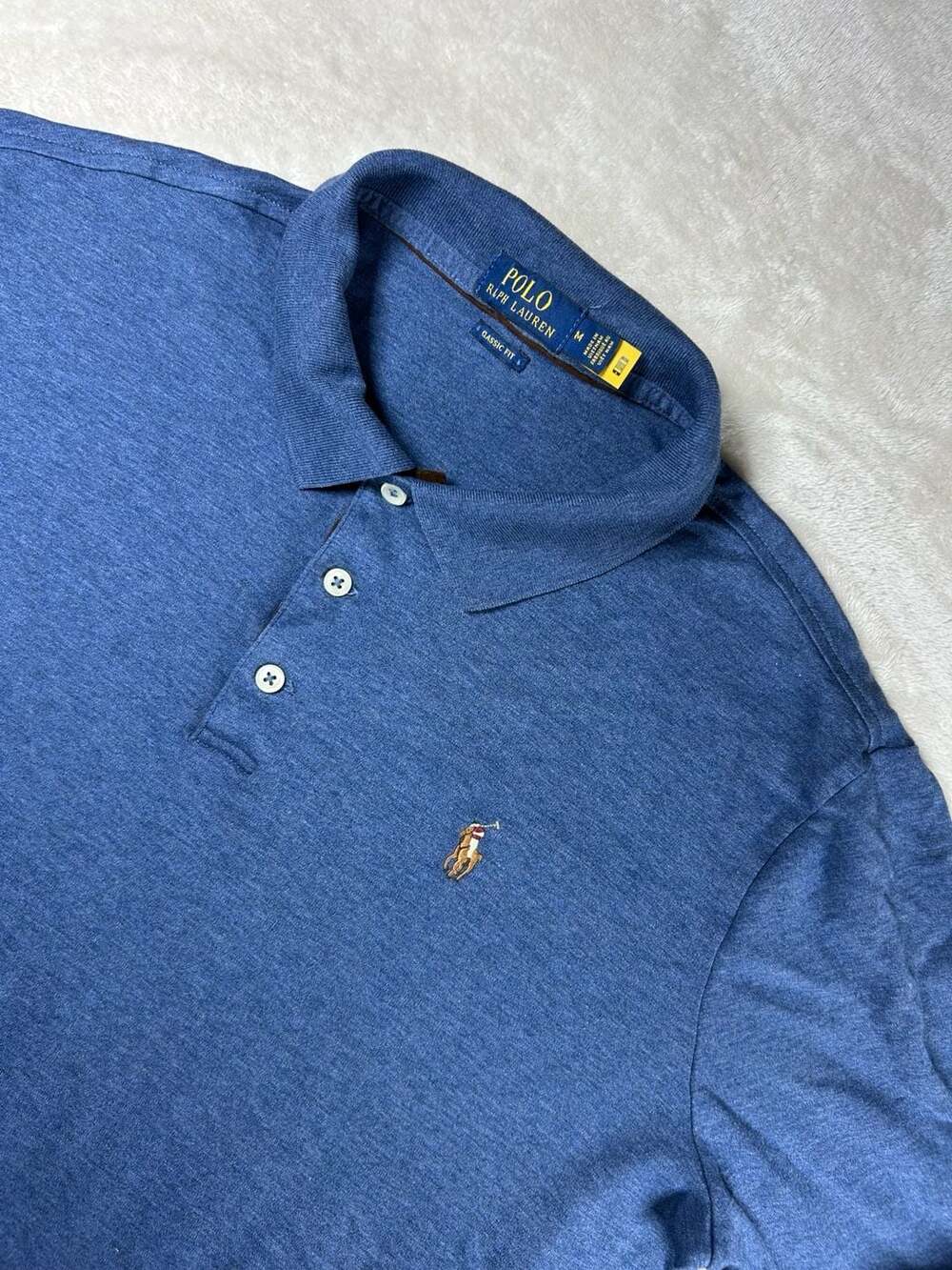 Polo Ralph Lauren Classic Fit Long Sleeve Polo Shirt Size M Blue
